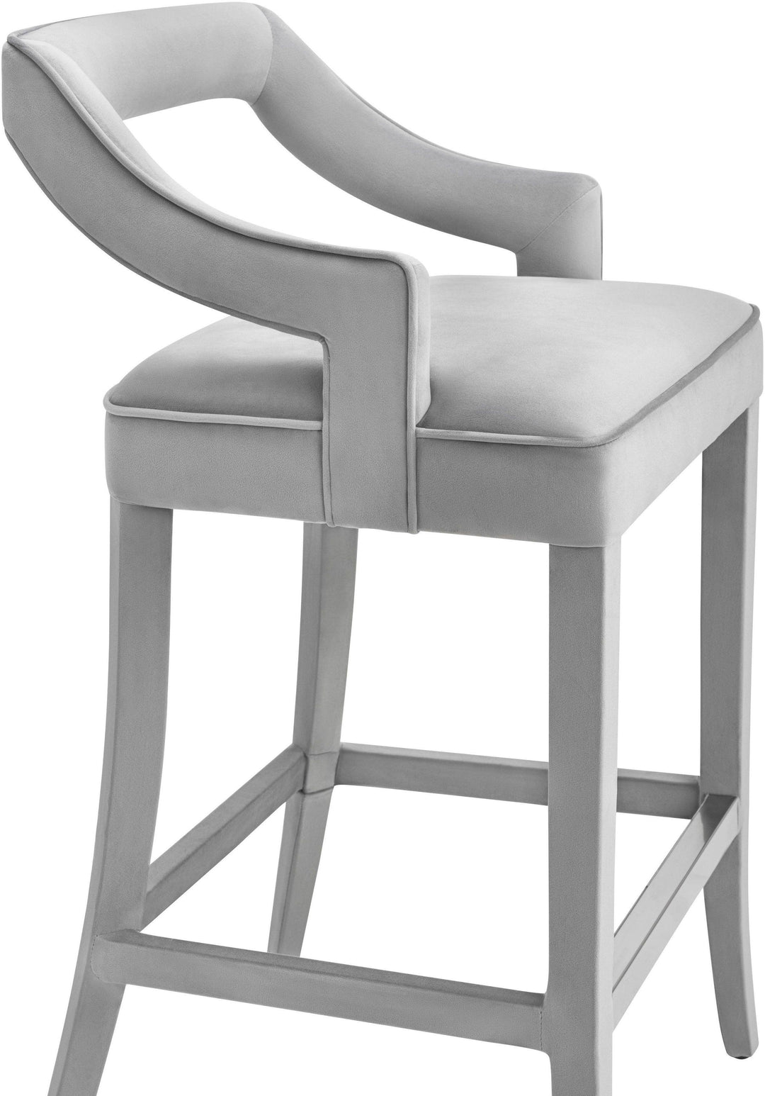 American Home Furniture | TOV Furniture - Tiffany Grey Velvet Counter Stool