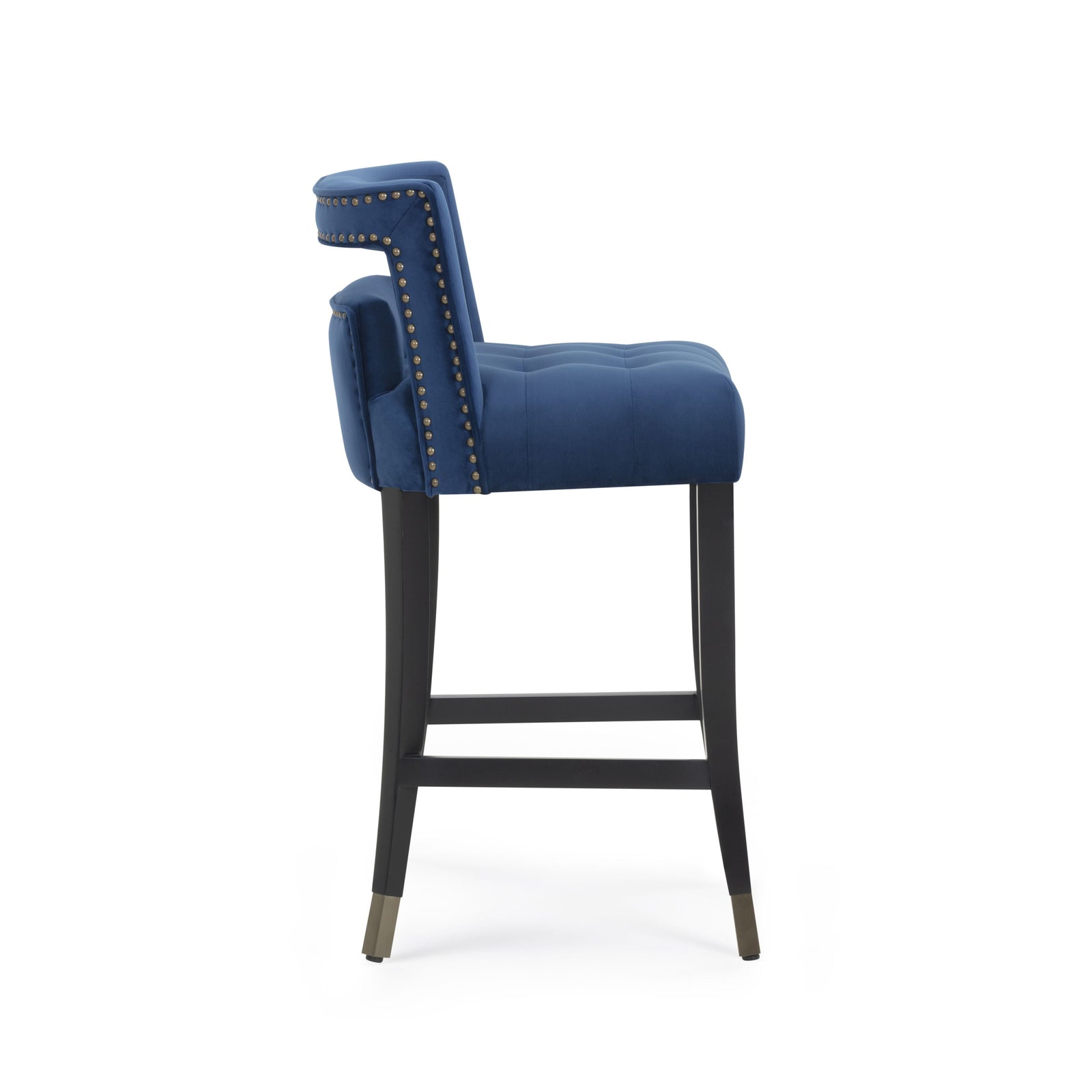TOV Furniture Hart Navy Velvet Counter Stool OTTOMANS, POUFS, + STOOLS
