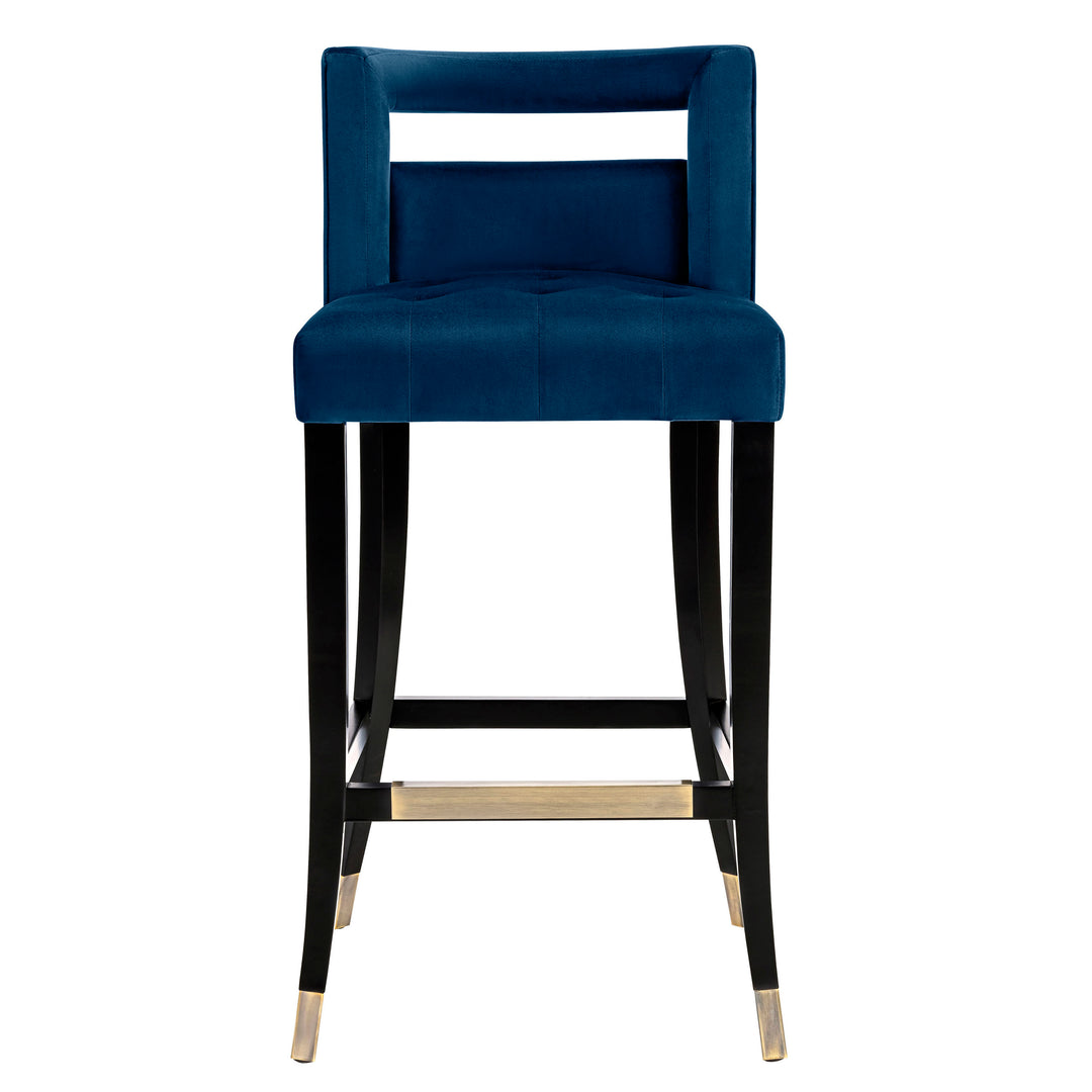 American Home Furniture | TOV Furniture - Hart Navy Velvet Counter Stool