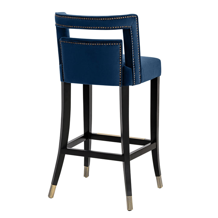 American Home Furniture | TOV Furniture - Hart Navy Velvet Counter Stool