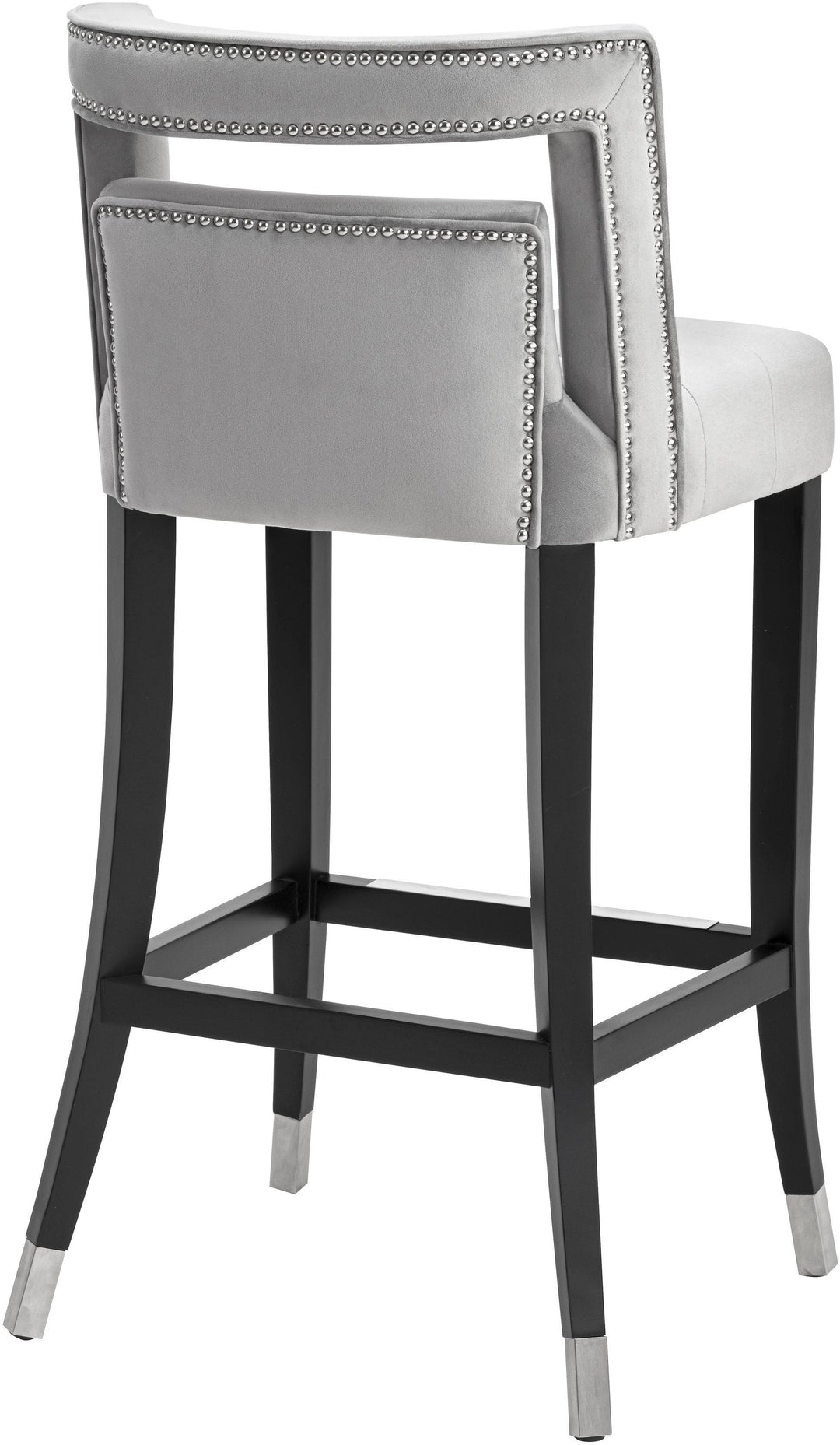 American Home Furniture | TOV Furniture - Hart Grey Velvet Bar Stool