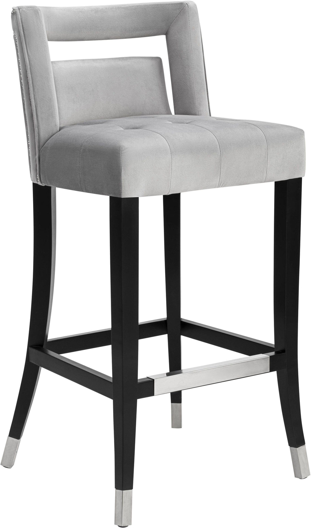 American Home Furniture | TOV Furniture - Hart Grey Velvet Counter Stool