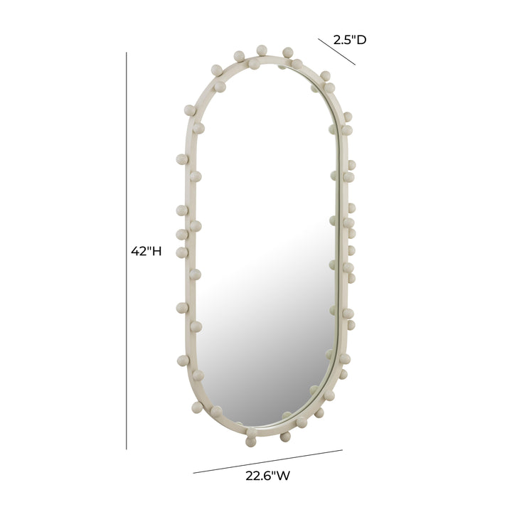 American Home Furniture | TOV Furniture - Bubbles Ivory Large Oval Wall Mirror