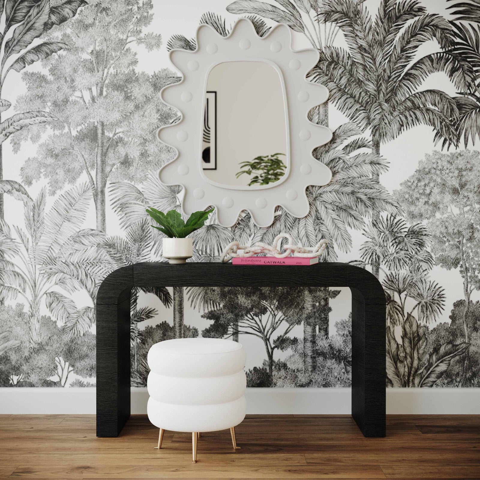 TOV Furniture Genesis Mirror in White WALL MIRRORS