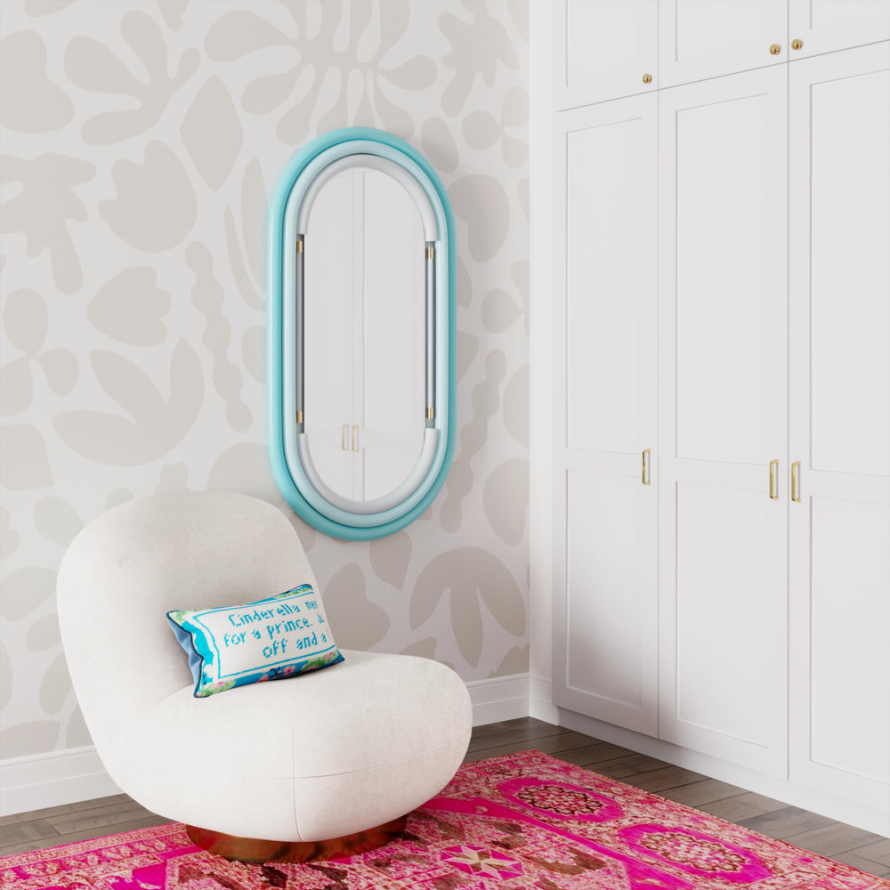 American Home Furniture | TOV Furniture - Neon Wall Mirror in Blue
