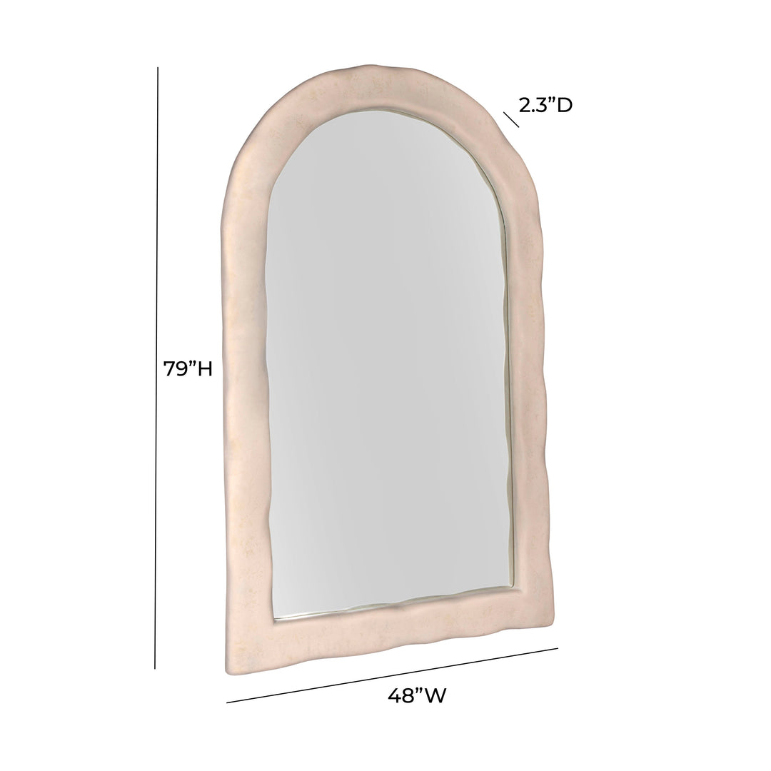 TOV Furniture Kaia Cream Textured Floor Mirror FLOOR MIRRORS