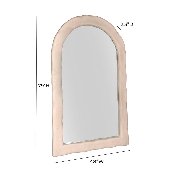 TOV Furniture Kaia Cream Textured Floor Mirror FLOOR MIRRORS