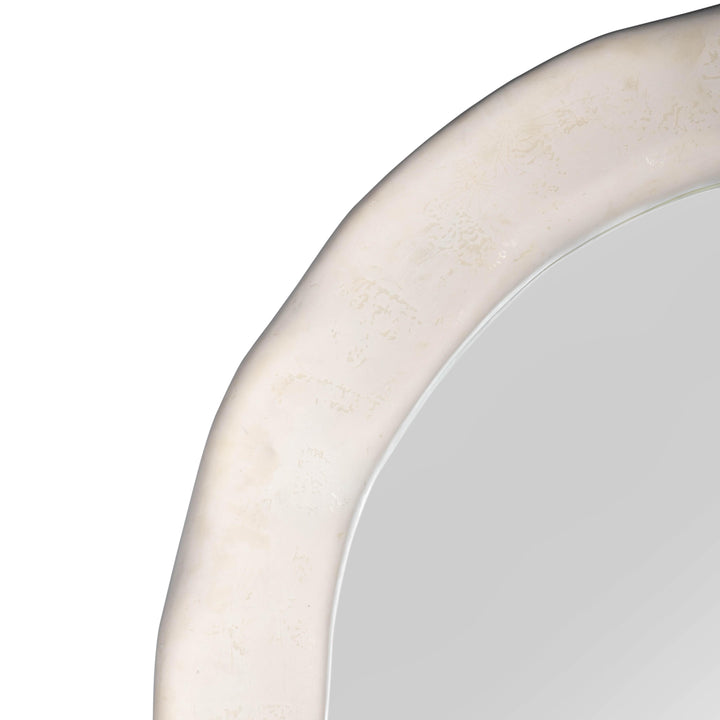 American Home Furniture | TOV Furniture - Kaia Cream Textured Floor Mirror