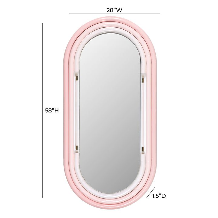 American Home Furniture | TOV Furniture - Neon Large Wall Mirror in Pink