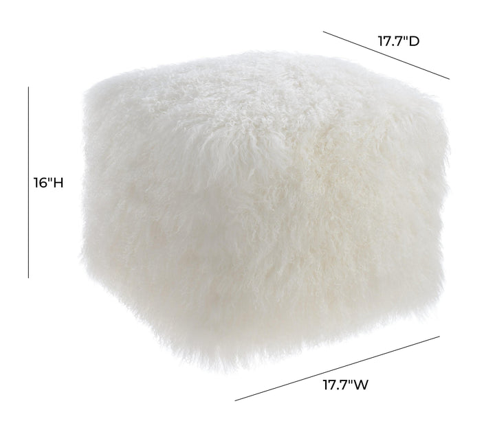 American Home Furniture | TOV Furniture - Tibetan Sheep White Pouf