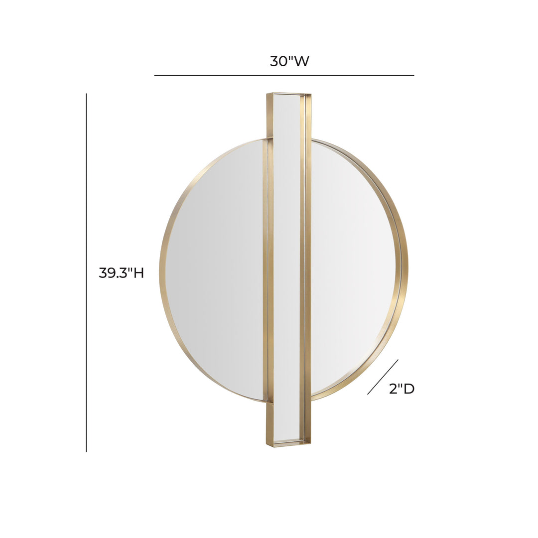 TOV Furniture Carri Gold Round Wall Mirror WALL MIRRORS