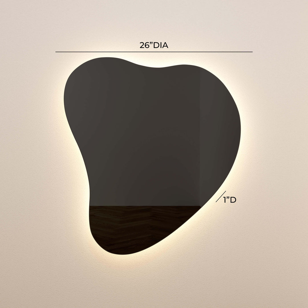 American Home Furniture | TOV Furniture - Phoebe LED Teardrop Black Tinted Wall Mirror