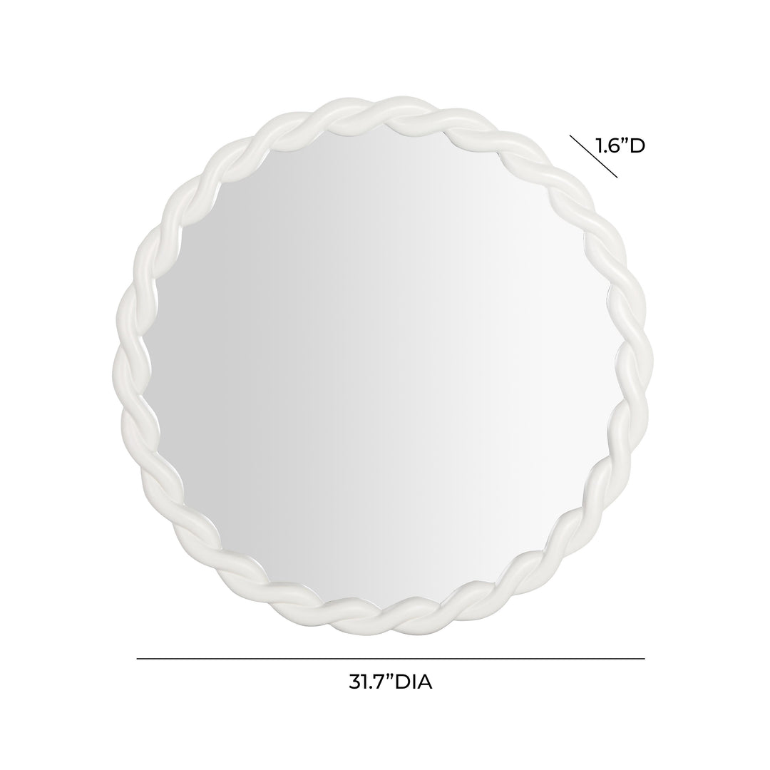 American Home Furniture | TOV Furniture - Agnes Cream Round Mirror