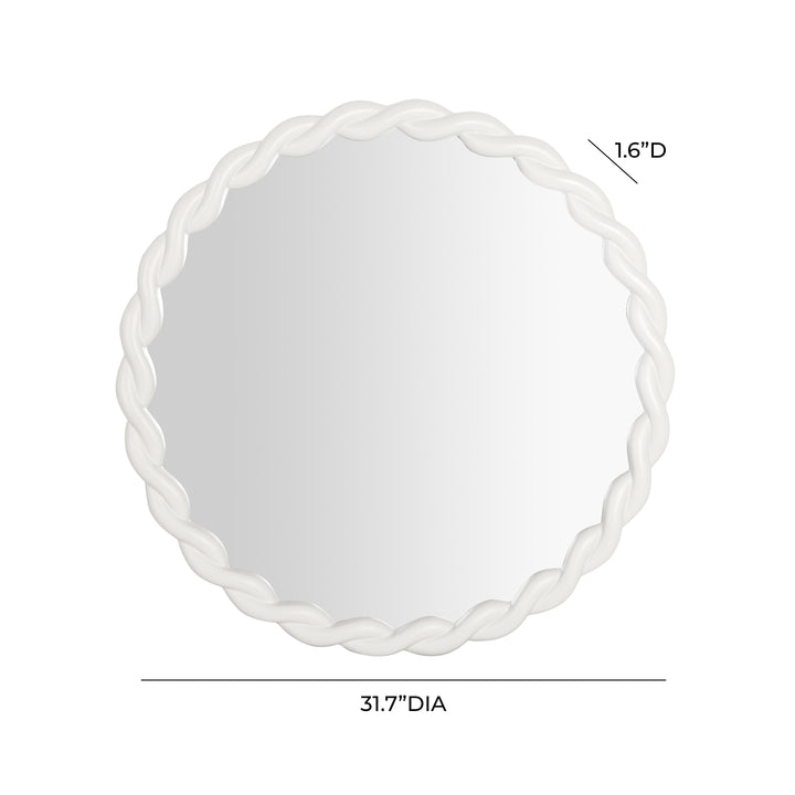 American Home Furniture | TOV Furniture - Agnes Cream Round Mirror