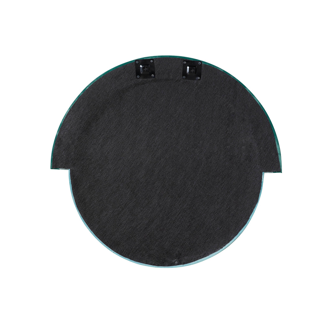 American Home Furniture | TOV Furniture - Lally Aqua Velvet Round Wall Mirror