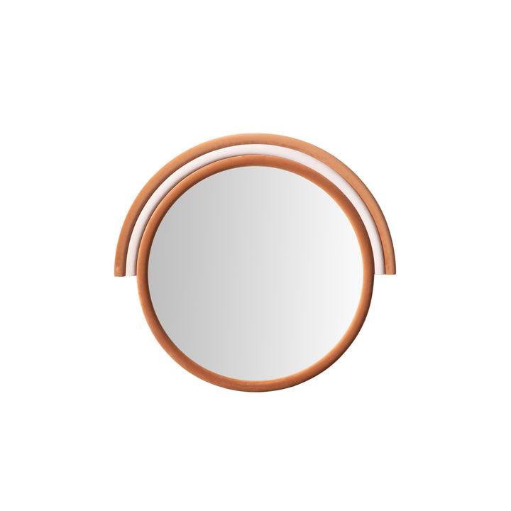 American Home Furniture | TOV Furniture - Lally Terracotta Velvet Round Wall Mirror