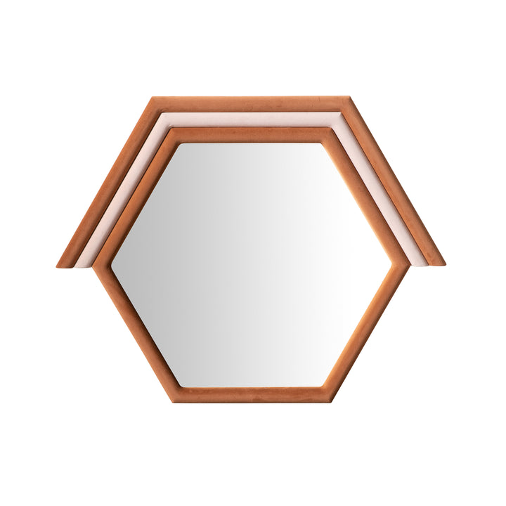 American Home Furniture | TOV Furniture - Lally Terracotta Velvet Prism Wall Mirror