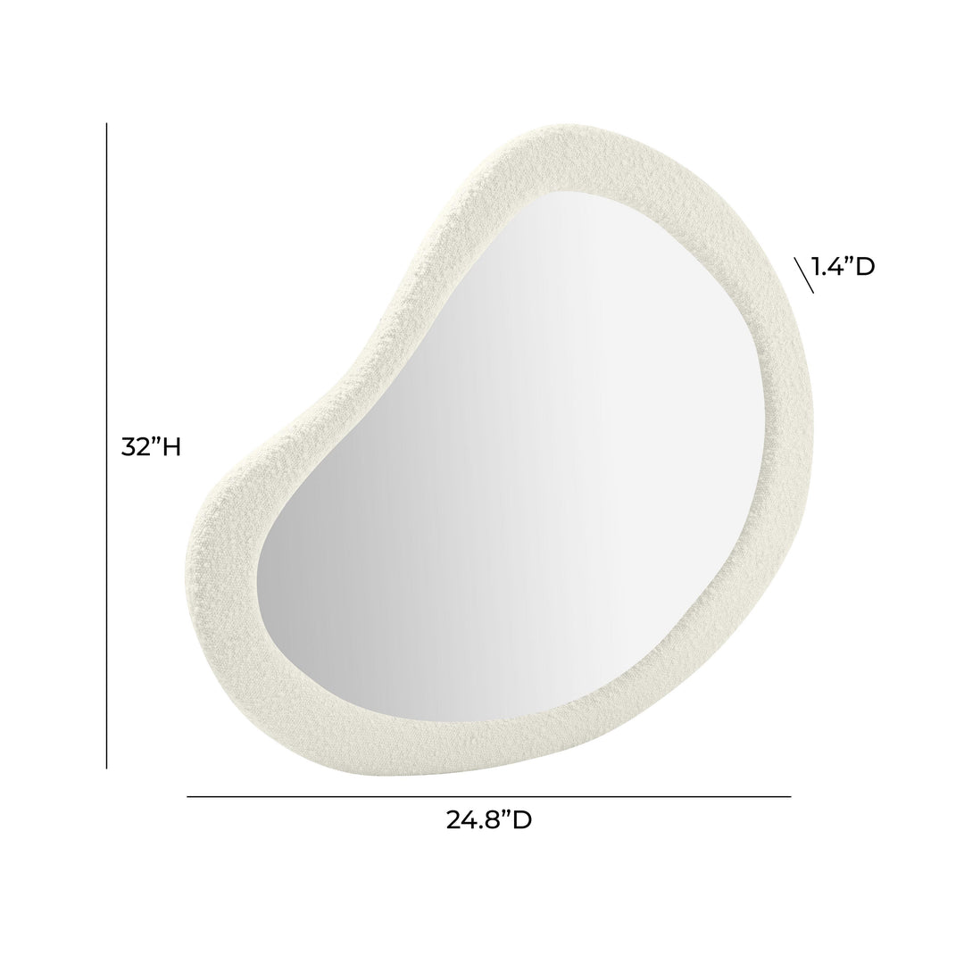 American Home Furniture | TOV Furniture - Klaryss Teardrop Boucle Mirror