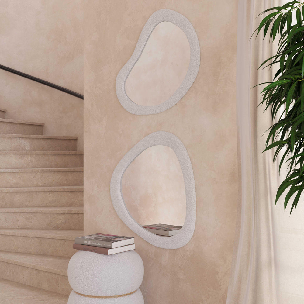 American Home Furniture | TOV Furniture - Klaryss Boucle Triangular Mirror