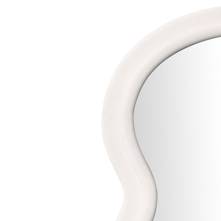 TOV Furniture Rhodes Cream Velvet 70" Floor Mirror FLOOR MIRRORS