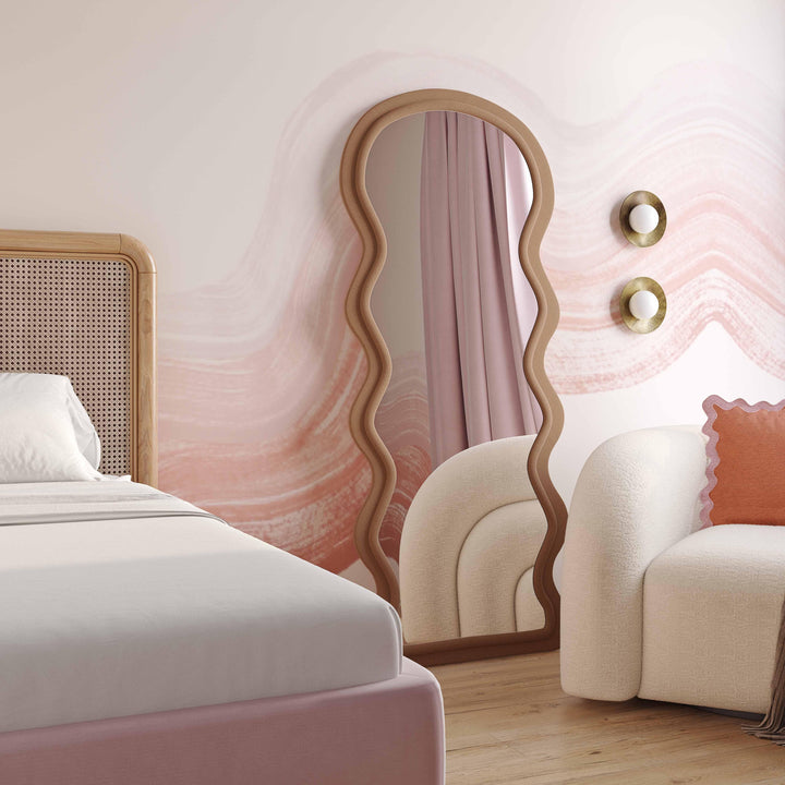 TOV Furniture Rhodes Cinnamon Velvet 70" Floor Mirror FLOOR MIRRORS