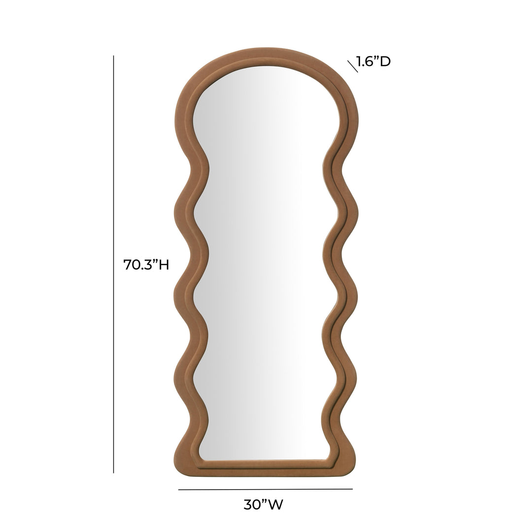 TOV Furniture Rhodes Cinnamon Velvet 70" Floor Mirror FLOOR MIRRORS