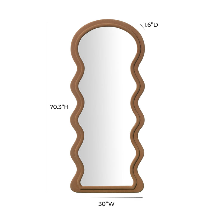 TOV Furniture Rhodes Cinnamon Velvet 70" Floor Mirror FLOOR MIRRORS