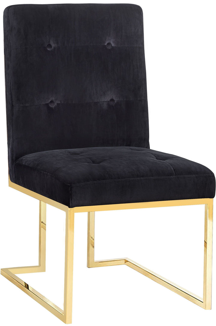 American Home Furniture | TOV Furniture - Akiko Black Velvet Chair - Set of 2