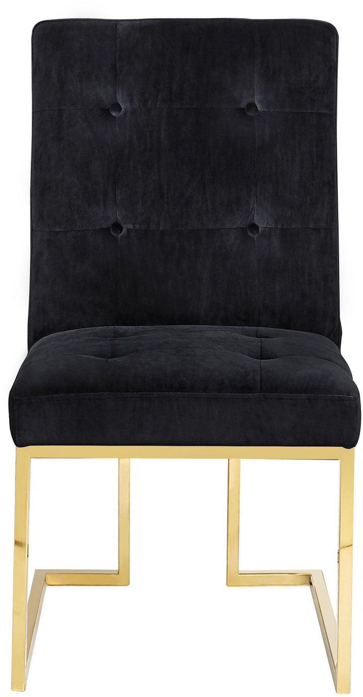 American Home Furniture | TOV Furniture - Akiko Black Velvet Chair - Set of 2