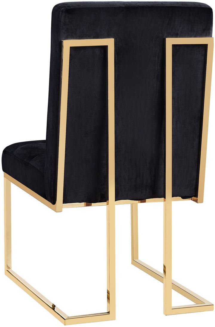 American Home Furniture | TOV Furniture - Akiko Black Velvet Chair - Set of 2