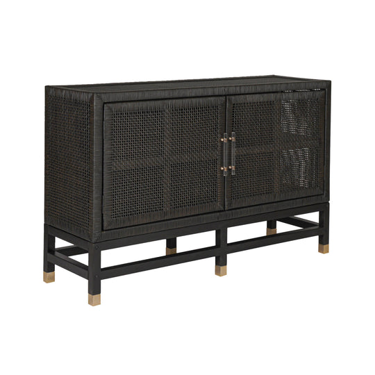 TOV Furniture Amara Charcoal Woven Rattan Buffet CABINETS