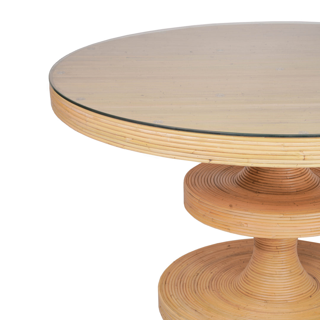 American Home Furniture | TOV Furniture - Apollonia Natural Rattan Round Dining Table