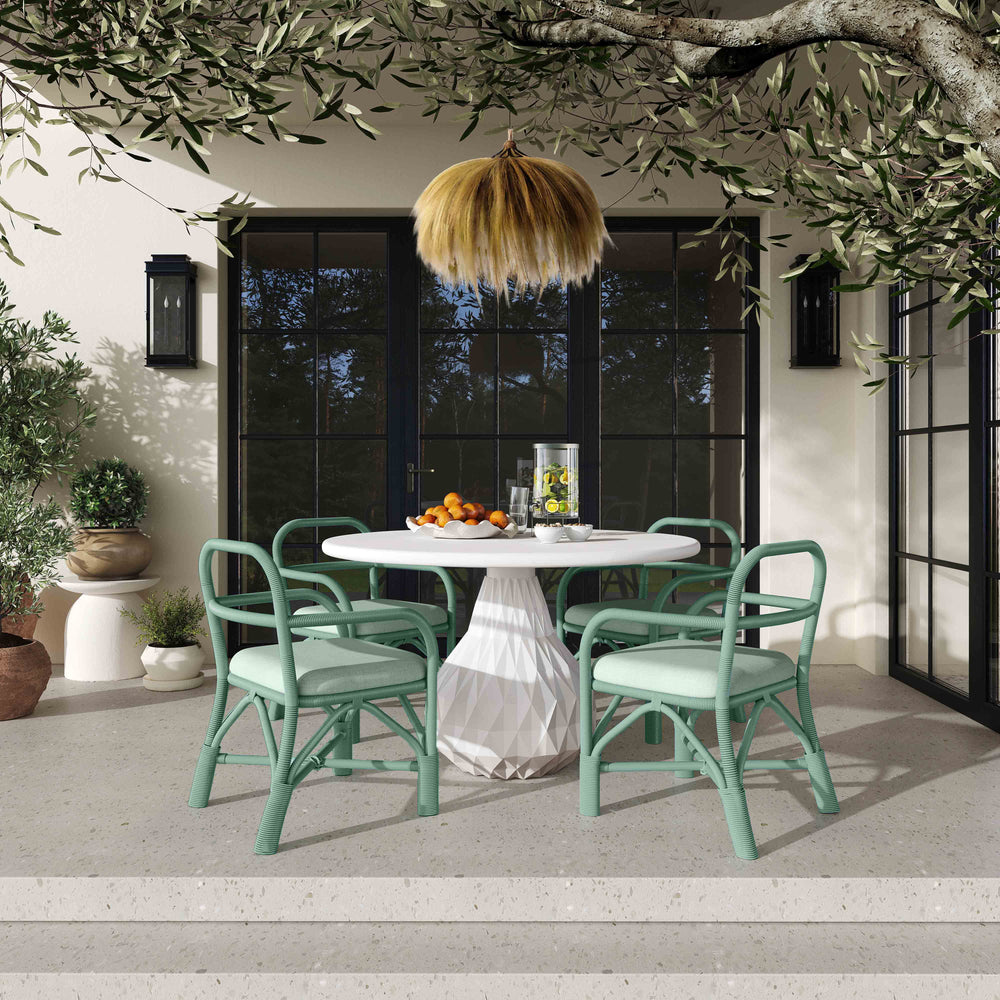 American Home Furniture | TOV Furniture - Ginny Green Rattan Dining Chair