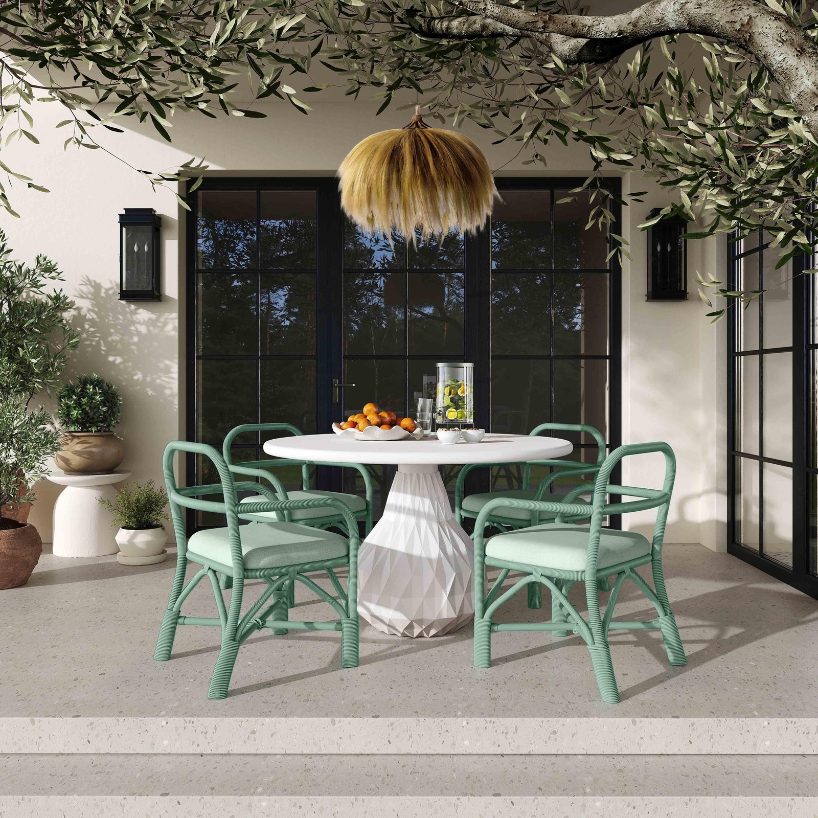 TOV Furniture Ginny Green Rattan Dining Chair - Set of 2 DINING CHAIRS