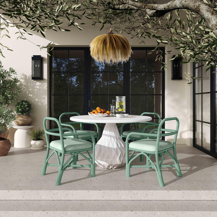 TOV Furniture Ginny Green Rattan Dining Chair - Set of 2 DINING CHAIRS
