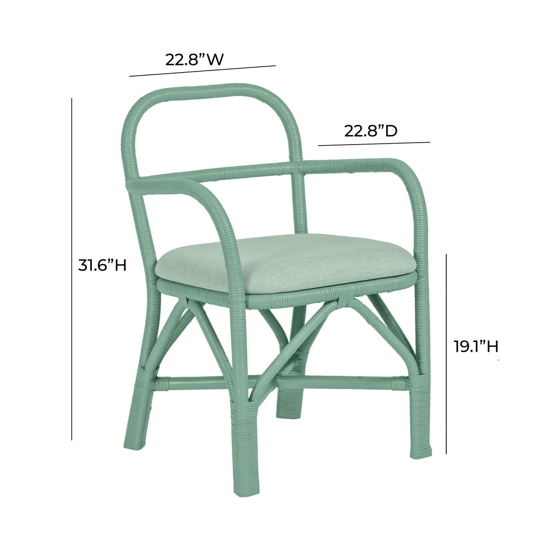 TOV Furniture Ginny Green Rattan Dining Chair - Set of 2 DINING CHAIRS