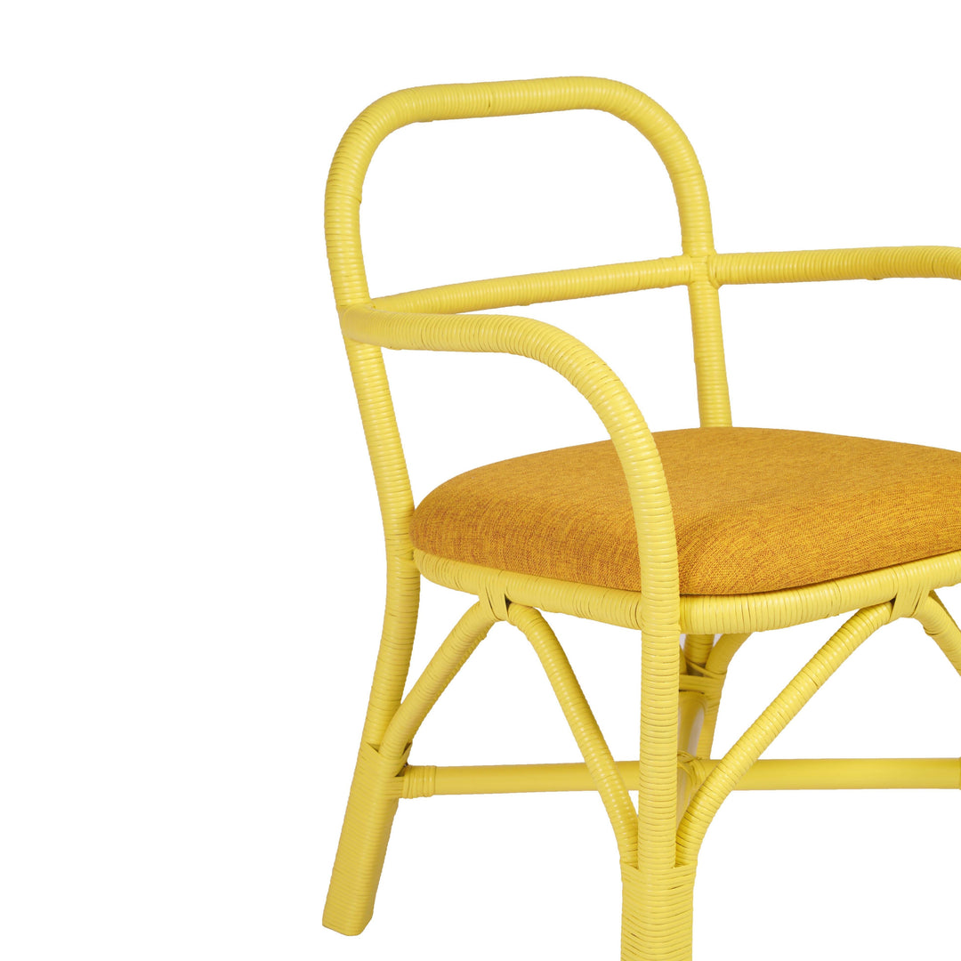 TOV Furniture Ginny Yellow Rattan Dining Chair - Set of 2 DINING CHAIRS