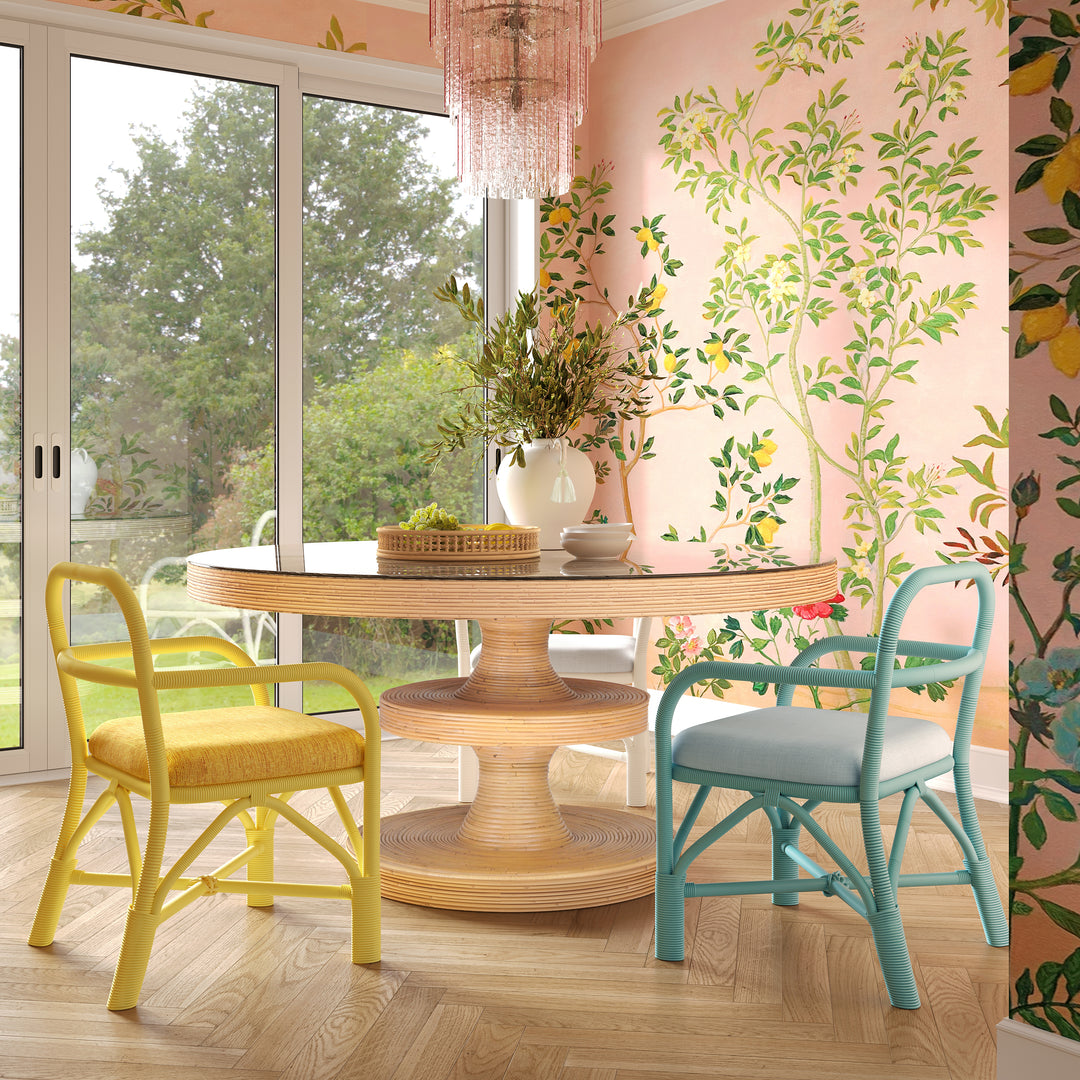 American Home Furniture | TOV Furniture - Ginny Yellow Rattan Dining Chair