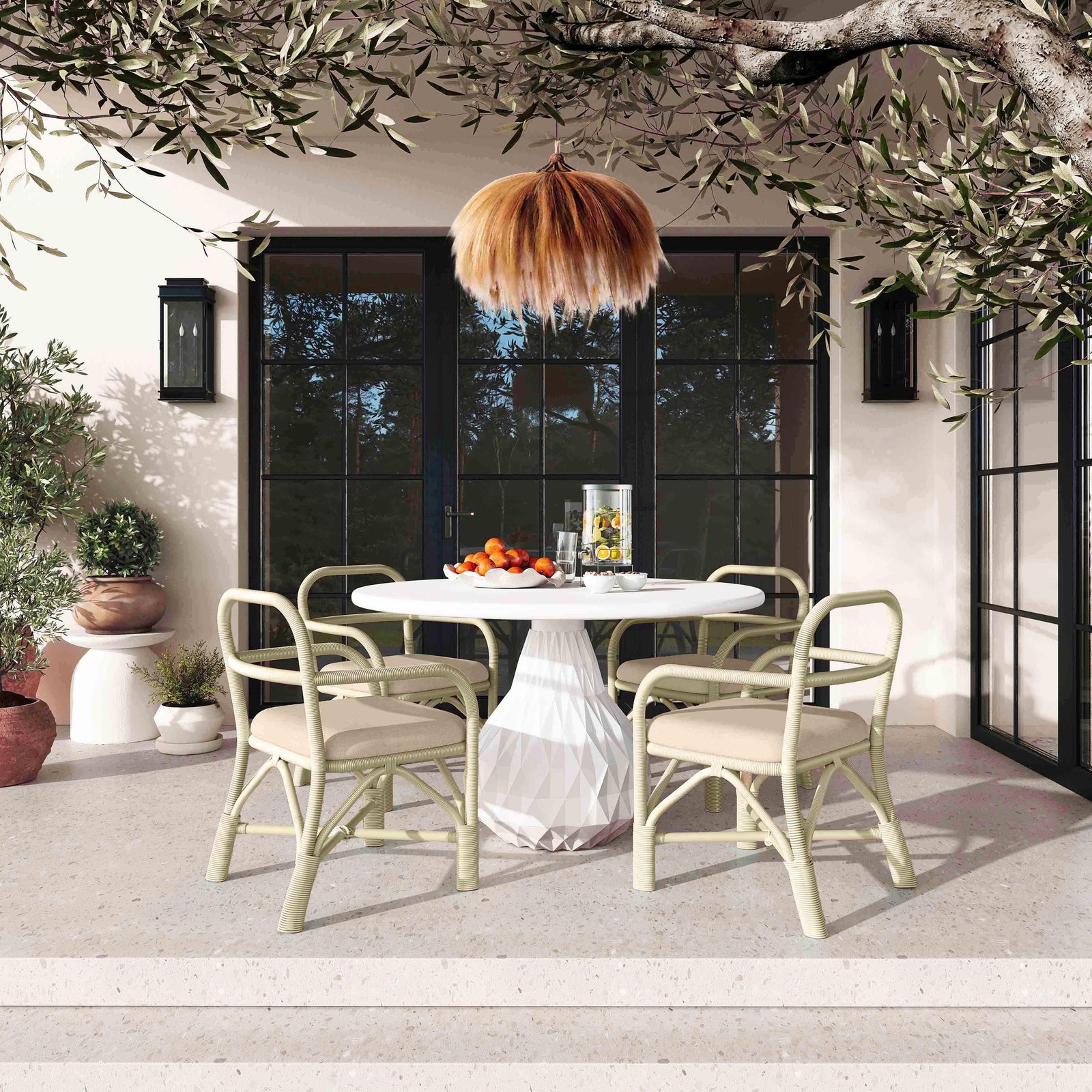 TOV Furniture Ginny Cream Rattan Dining Chair - Set of 2 DINING CHAIRS
