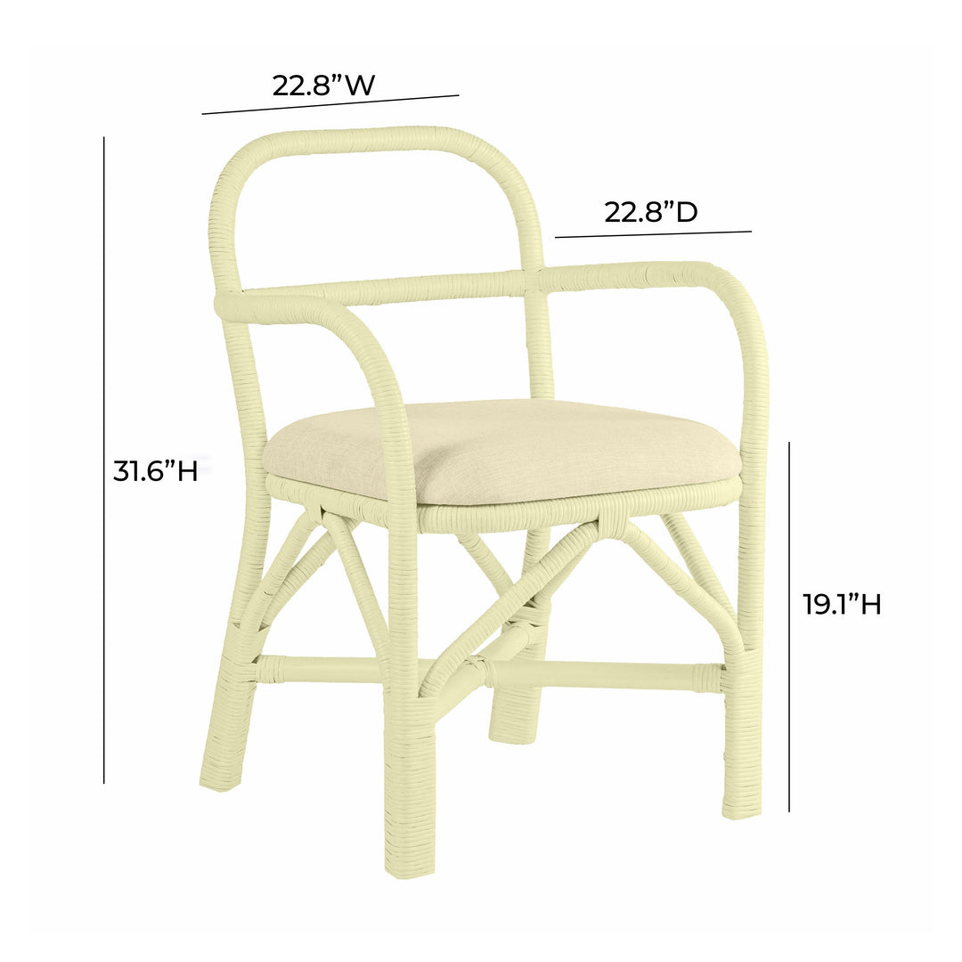 TOV Furniture Ginny Cream Rattan Dining Chair - Set of 2 DINING CHAIRS