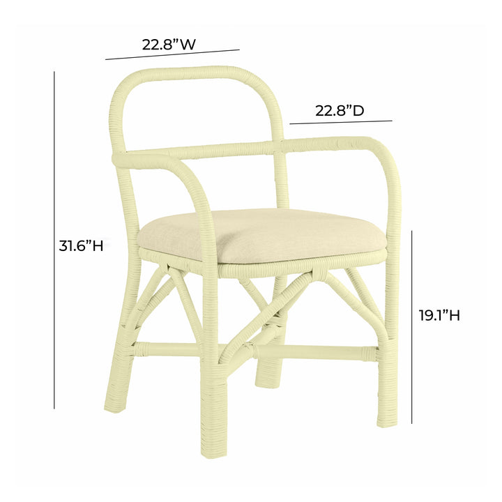 TOV Furniture Ginny Cream Rattan Dining Chair - Set of 2 DINING CHAIRS
