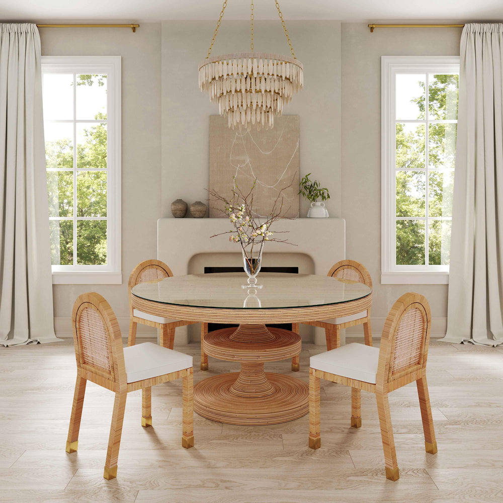 American Home Furniture | TOV Furniture - Amara Natural Rattan Arched Back Dining Chair