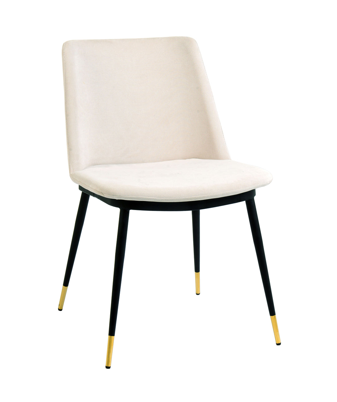 American Home Furniture | TOV Furniture - Evora Cream Velvet Chair - Gold Legs (Set of 2)