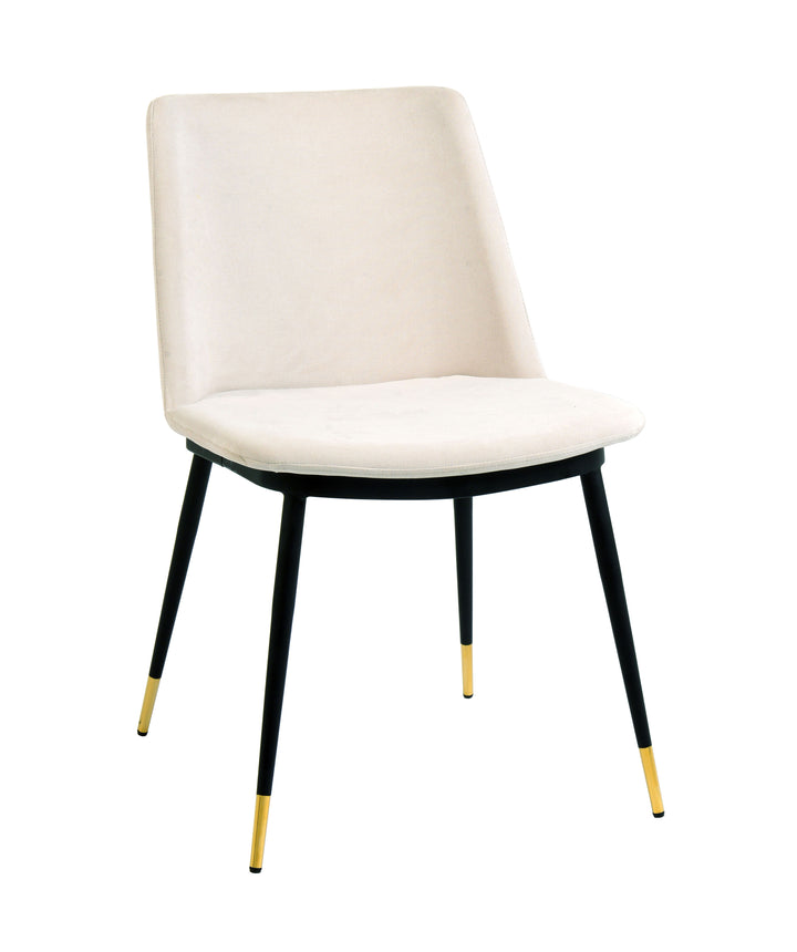 American Home Furniture | TOV Furniture - Evora Cream Velvet Chair - Gold Legs (Set of 2)