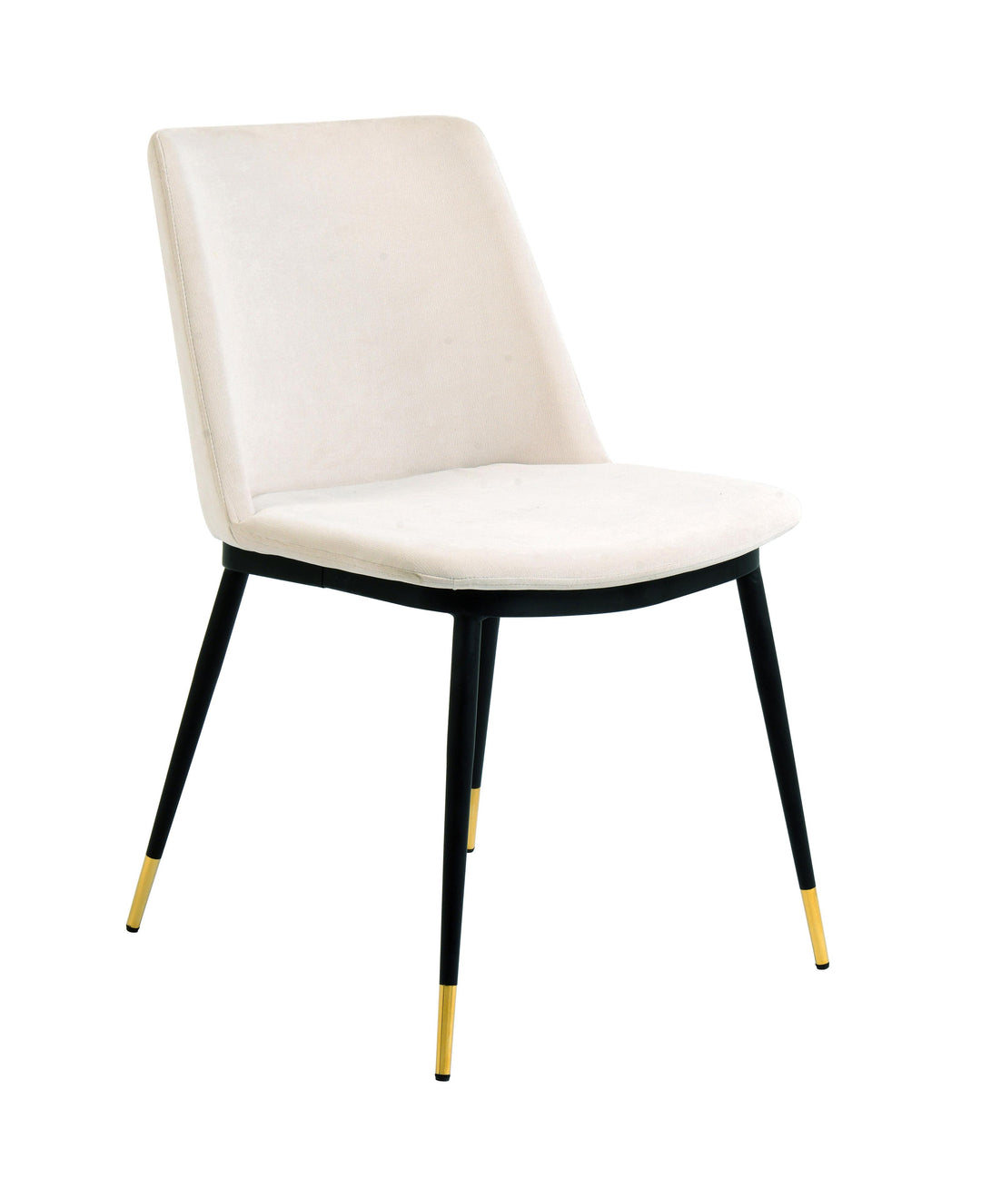 American Home Furniture | TOV Furniture - Evora Cream Velvet Chair - Gold Legs (Set of 2)