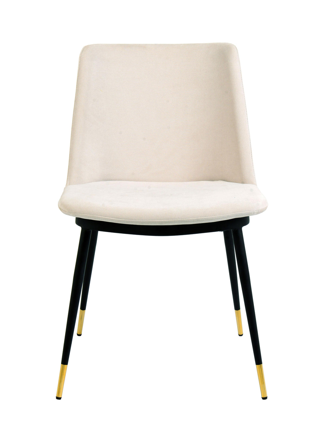 American Home Furniture | TOV Furniture - Evora Cream Velvet Chair - Gold Legs (Set of 2)