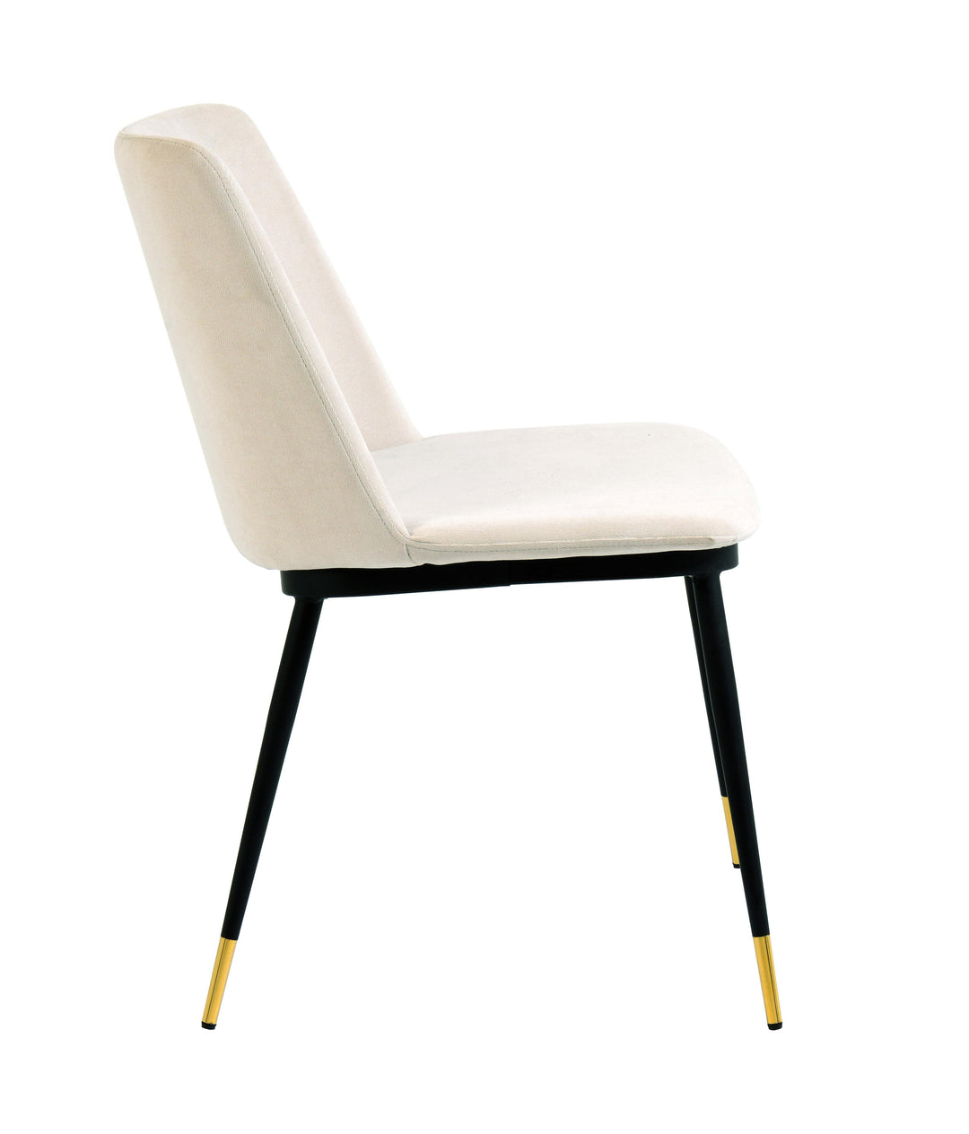 American Home Furniture | TOV Furniture - Evora Cream Velvet Chair - Gold Legs (Set of 2)