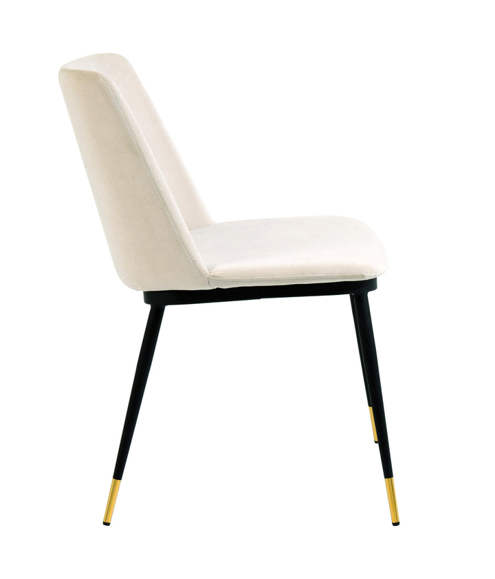 American Home Furniture | TOV Furniture - Evora Cream Velvet Chair - Gold Legs (Set of 2)