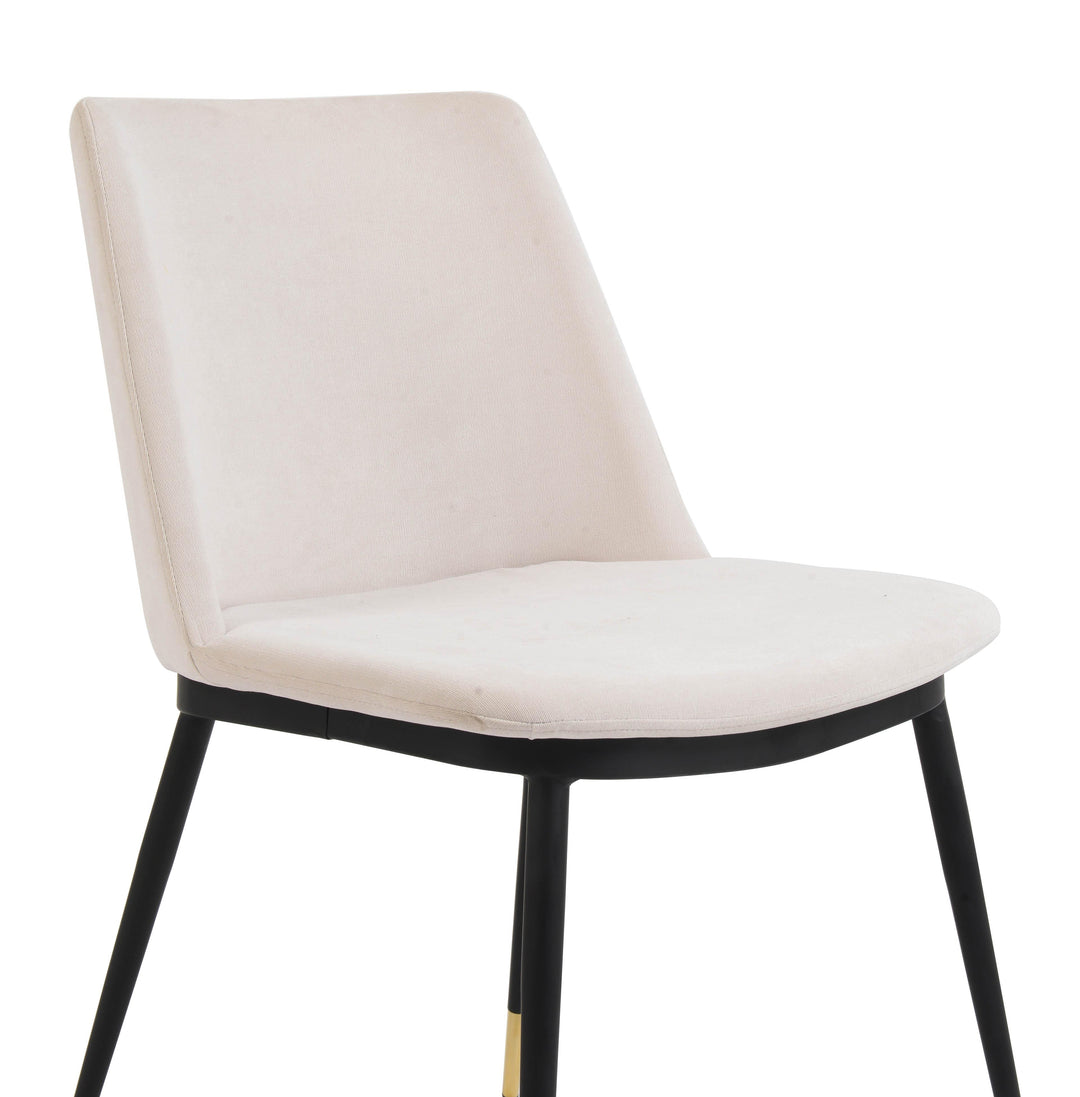 American Home Furniture | TOV Furniture - Evora Cream Velvet Chair - Gold Legs (Set of 2)