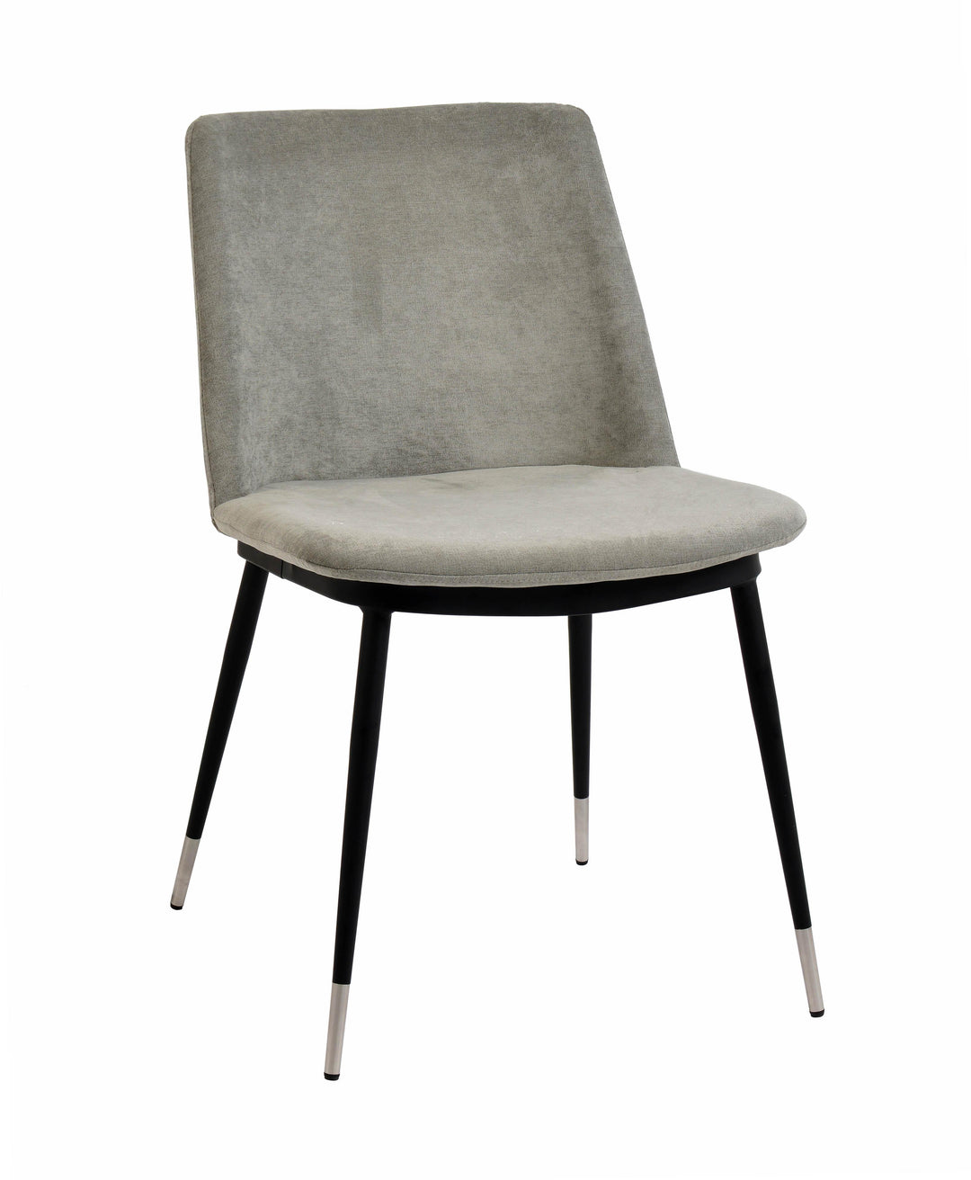 American Home Furniture | TOV Furniture - Evora Grey Velvet Chair - Silver Legs (Set of 2)